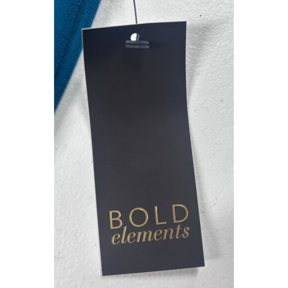 Bold Elements Blouse Women's Blue Ruffle Sleeve Cold Shoulder Size Large NEW - Picture 9 of 10